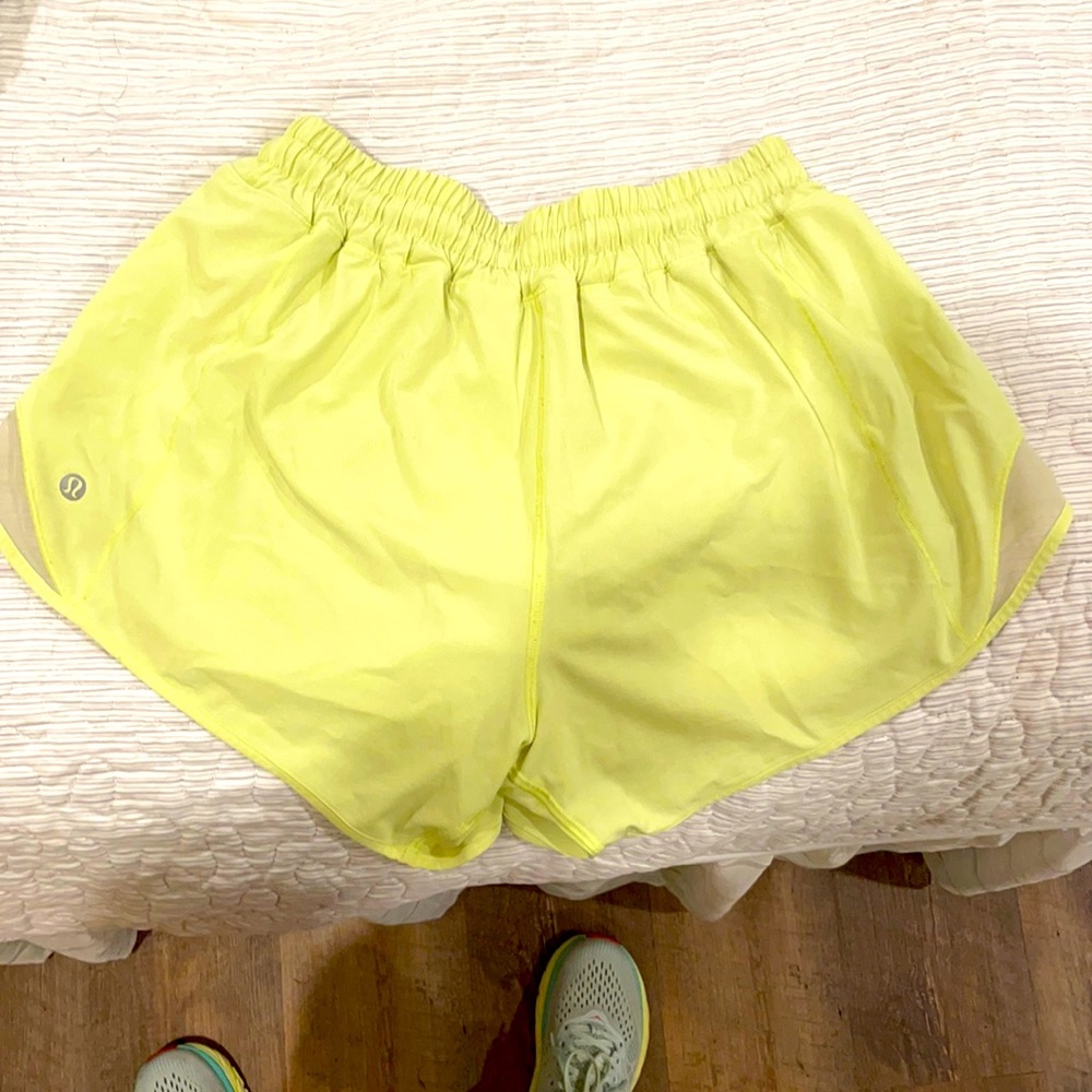 Lululemon hotty hot shorts. Neon green/yellow